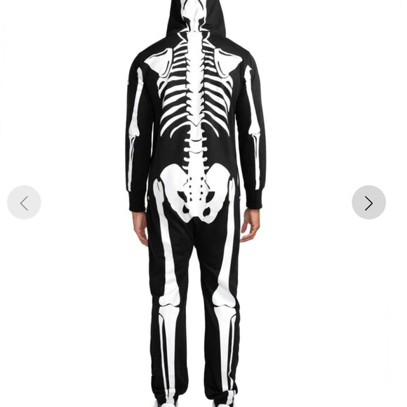 Tipsy Elves Mens Skeleton Costume Onesie Jumpsuit - XXXL - Brand New - Picture 2 of 4
